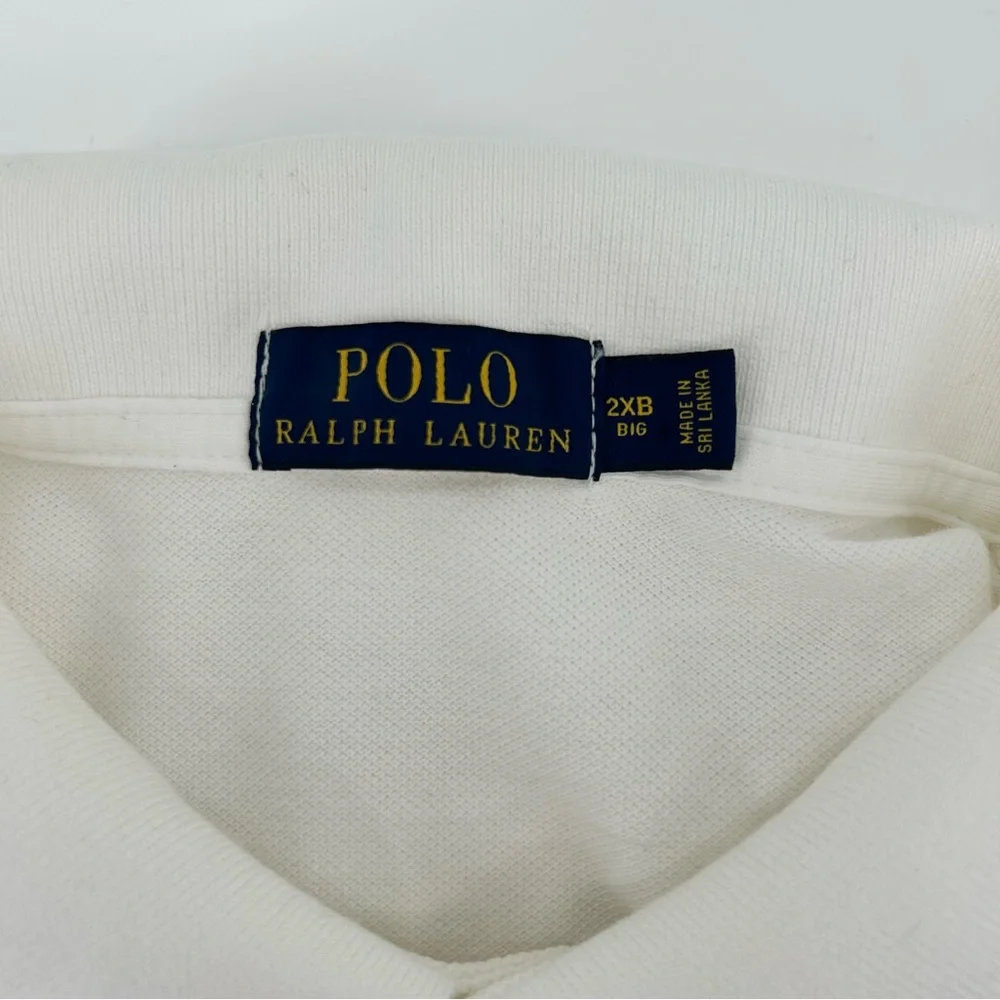 Polo Ralph Lauren Polo Shirt Mens 2XB White‎ Blue Pony Preppy
